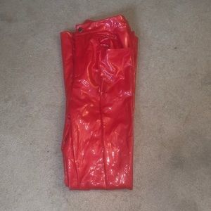 Red leather pants size small